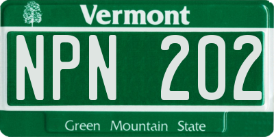 VT license plate NPN202
