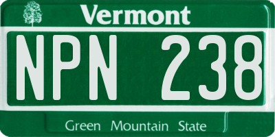 VT license plate NPN238