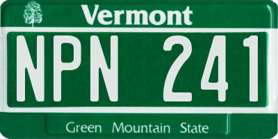 VT license plate NPN241