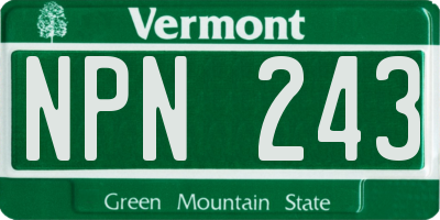 VT license plate NPN243