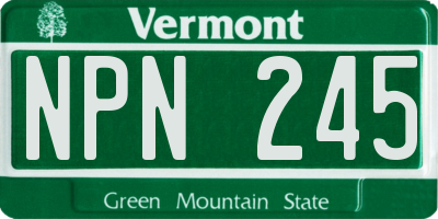 VT license plate NPN245