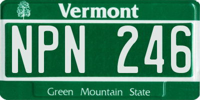 VT license plate NPN246