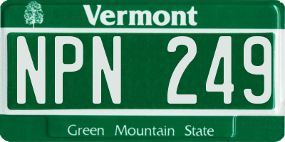 VT license plate NPN249