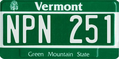VT license plate NPN251