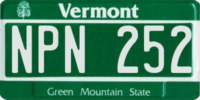 VT license plate NPN252