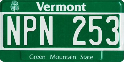 VT license plate NPN253
