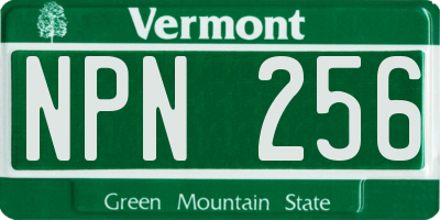 VT license plate NPN256