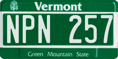 VT license plate NPN257