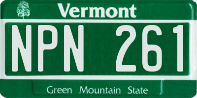 VT license plate NPN261
