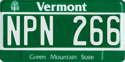 VT license plate NPN266