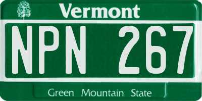 VT license plate NPN267