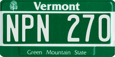 VT license plate NPN270