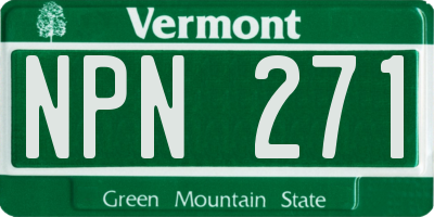 VT license plate NPN271