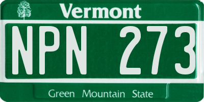 VT license plate NPN273