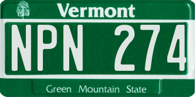 VT license plate NPN274