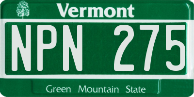 VT license plate NPN275