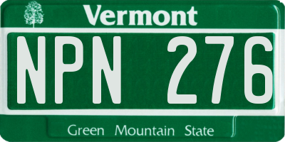 VT license plate NPN276