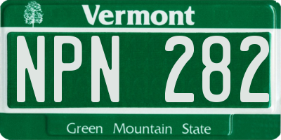 VT license plate NPN282