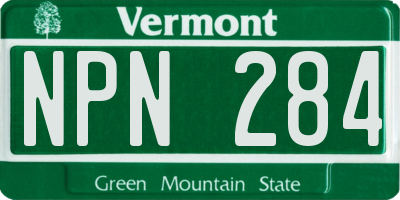 VT license plate NPN284