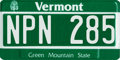 VT license plate NPN285