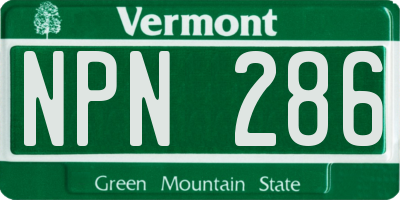 VT license plate NPN286