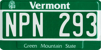 VT license plate NPN293
