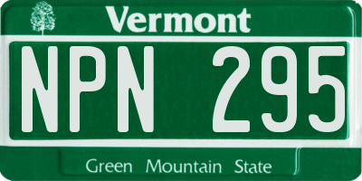 VT license plate NPN295