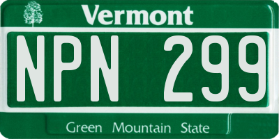 VT license plate NPN299