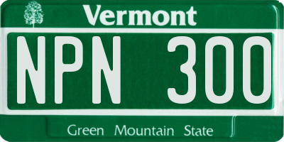 VT license plate NPN300