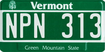 VT license plate NPN313