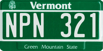VT license plate NPN321