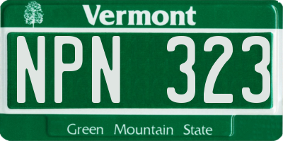 VT license plate NPN323