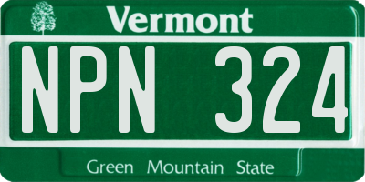 VT license plate NPN324