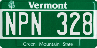 VT license plate NPN328