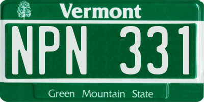 VT license plate NPN331
