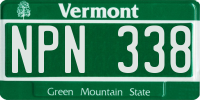 VT license plate NPN338