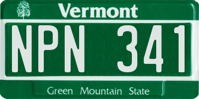 VT license plate NPN341