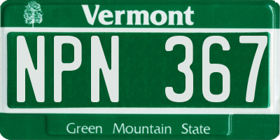 VT license plate NPN367