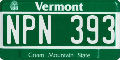 VT license plate NPN393