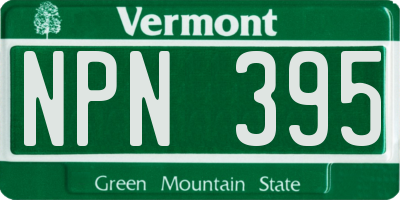 VT license plate NPN395
