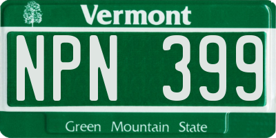 VT license plate NPN399