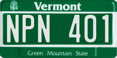 VT license plate NPN401