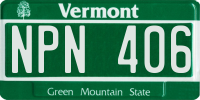 VT license plate NPN406