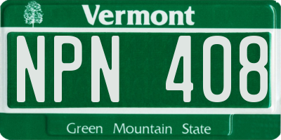 VT license plate NPN408