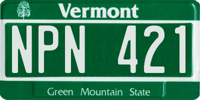 VT license plate NPN421