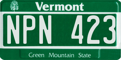 VT license plate NPN423