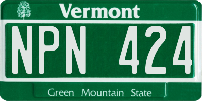 VT license plate NPN424