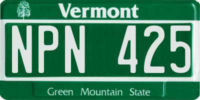 VT license plate NPN425