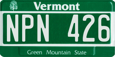 VT license plate NPN426