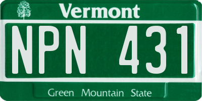 VT license plate NPN431